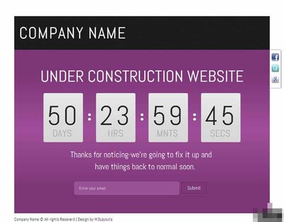 紫色网站建设中倒计时网页模板网页模版免费下载(图片编号:3548348)_六图网16pic.com